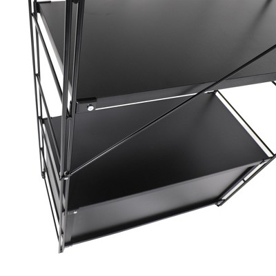 Brentwood Black 4-Shelf Etagere Bookcase with Steel Frame