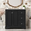 KWPZQEB 36" Bathroom Vanity with Ceramic Sink, Wooden Vanity Cabinet with Drawers & Soft Closing Door, Free Standing Cabinet with U-Shaped Shelf - 3 of 4