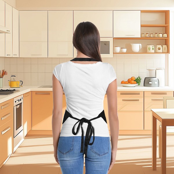 Delantal de cintura Dalix para restaurante, hogar, bata de cocina de polialgodón (3 bolsillos) 3