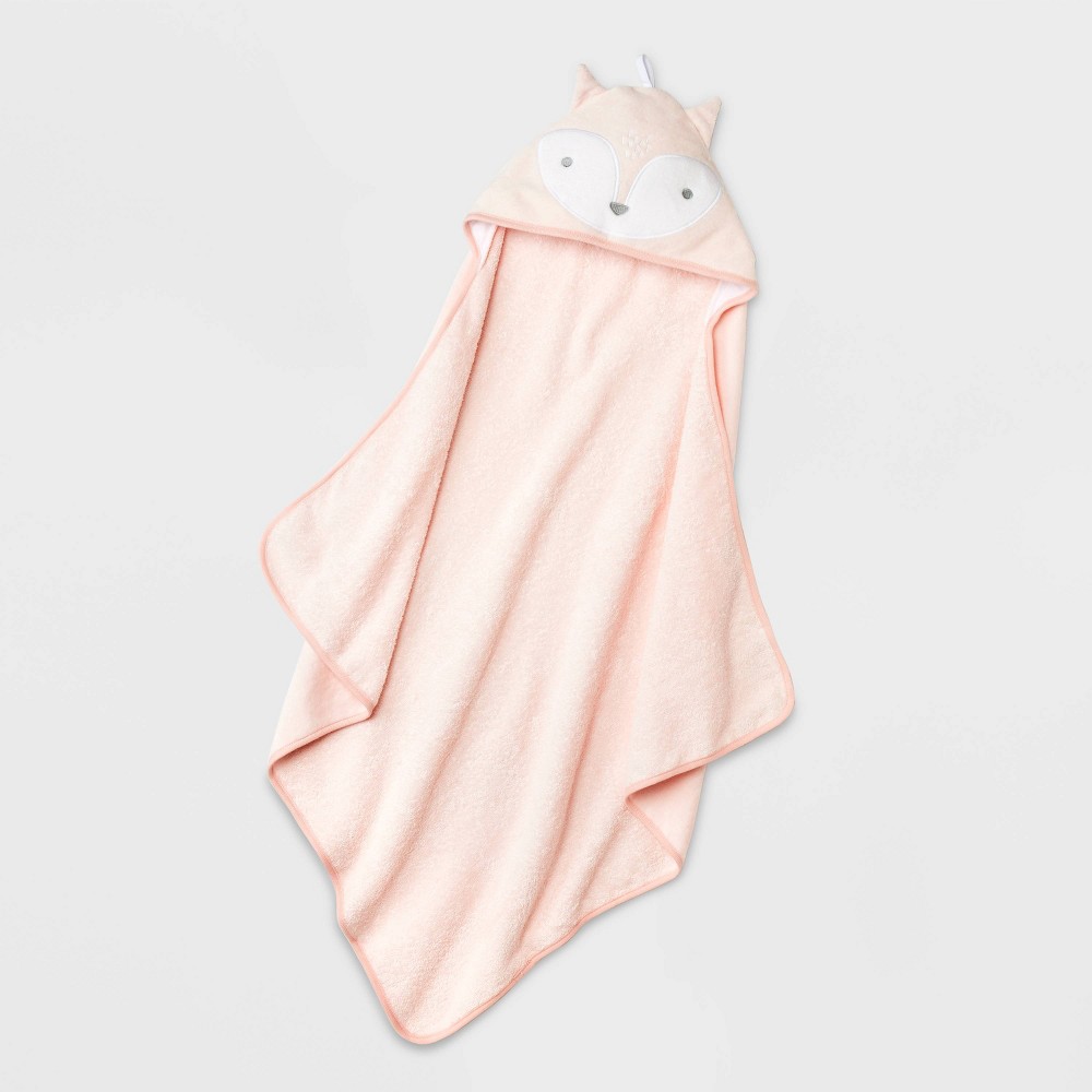 Photos - Towel Baby Fox Hooded Bath  - Cloud Island™ Pink