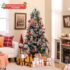 Costway 5/6/7 FT Flocked Christmas Tree Artificial Xmas Tree with 170/220/270 Branch Tips &Pine Needles - 2 of 4
