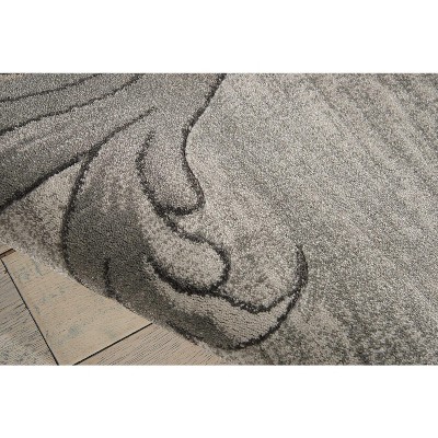 Graphite Floral Synthetic 5' x 7' Stain-Resistant Handmade Rug