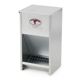 Little Giant 25 lb Large High Capacity Galvanized Steel Poultry Feeder w/Grid - 1 of 4
