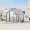 6 ft x 9 ft Aluminum PC Board Sun Room Outdoor Garden Greenhouse, Polycarbonate Board, Aluminum Frame, Weather Resistant Sunroom Enclosure - 3 of 4
