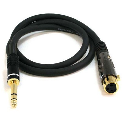 Monoprice XLR Female to 1/4in TRS Male Cable - 3 Feet | 16AWG, Gold Plated - Premier Series