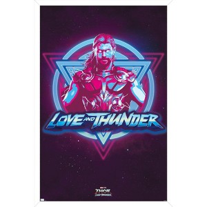 Trends International Marvel Thor: Love and Thunder - Vaporwave Framed Wall Poster Prints - 1 of 4