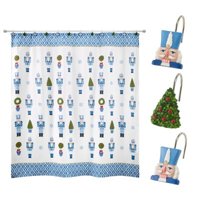 Avanti Linens Nutcracker Trellis 13 Pc Shower Curtain & Shower Hook Set
