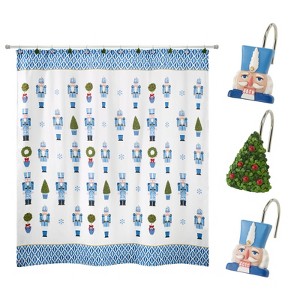 Avanti Linens Nutcracker Trellis 13 Pc Shower Curtain & Shower Hook Set - 1 of 2