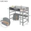 CAVINAS Twin Size Loft Bed Modern Wooden Bed Frame with Desk, 3 Drawers, Blackboard and Guardrail for Bedroom - 4 of 4