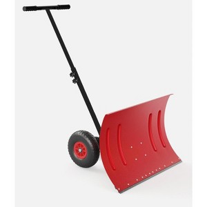 Garvee Snow Shovel with Wheels for Driveway,Adjustable Snow Pusher with 5-Position Angle & Height Handle - 1 of 4