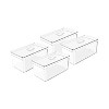 OU Fridge Organizer Bin with Vented Lid, Clear Stackable Refrigerator Storage Container, Produce Kitchen Storage Bin, BPA Free, 4 Pack - 2 of 4