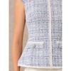 INSPIRE CHIC Women's Elegant Tweed Crew Neck Cap Sleeve Business Office Peplum Blouse - 4 of 4