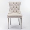 DOMETOUR Modern Velvet Dining Chair Solid Wood with Chrome Stainless Steel Plating Legs Nailhead Trim Set of 2 - 3 of 4