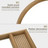 36 In.H x 24 In.W Brown Solid Wood Vine Weaving Right Angle Arched Hanging Mirror Frame Wall Mirror - 4 of 4
