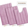 Hearth & Harbor Striped Bathroom Rug set, Ultra Soft Chenille Bathroom Rugs - 3 of 4