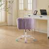 APRILSOUL Artificial rabbit hair Home Office Chair with Metal Base,Adjustable Desk Chair Swivel Office Chair,Vanity Chair - 3 of 4