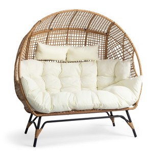 Karl Home | Metal and PE Rattan Double-person Egg Chair - 1 of 4