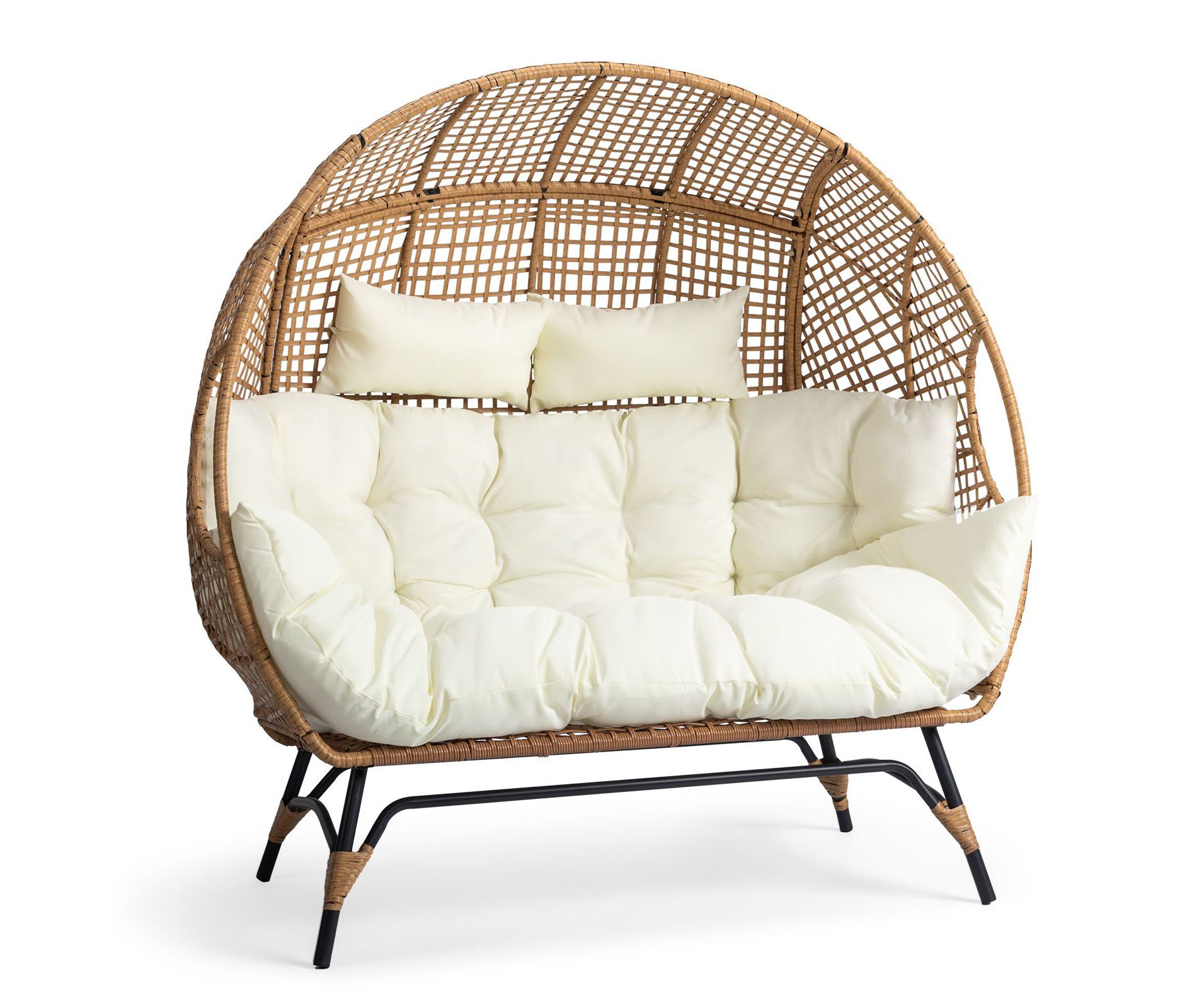 Karl Home | Metal and PE Rattan Double-person Egg Chair