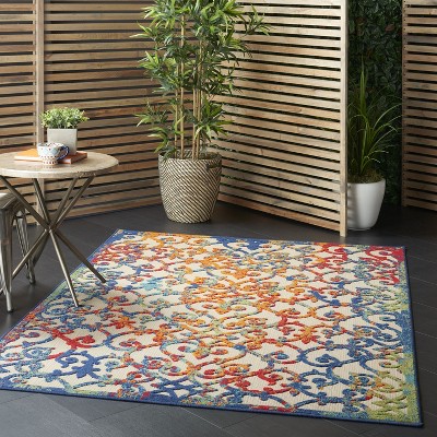 Multicolor Round Synthetic Flat Woven Handmade Rug