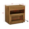 SKRAN Mid Century Farmhouse  Side Cabinet with Charging Station & Outlet Hole & 2 Drawers with Open Shelf &  Drawer for Living Room - 3 of 4
