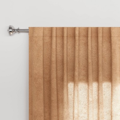 84"x54" Textural Boucle Light Filtering Curtain Panel Nougat Tan - Threshold™