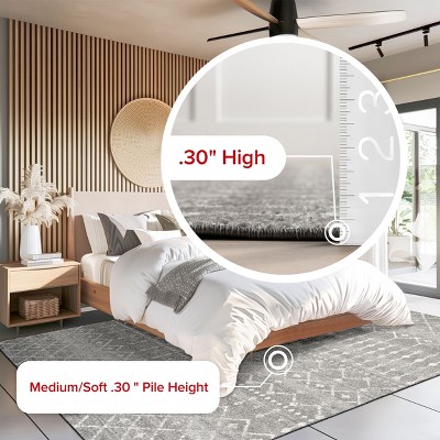 Handmade Dark Grey Geometric 6' Square Synthetic Area Rug