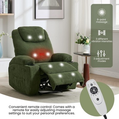 Remote control and feature highlights for 8-point massage and vibration modes