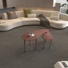 KTMBDW 2 Tier Modern Coffee Table, Rotatable Coffee Center Table with Wood Legs and Sintered Stone Tabletop, Cocktail Table for Living Room, Office - 2 of 4