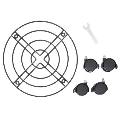 Heavy-Duty Black Metal Rolling Plant Stand with Wheels, 4-Pack