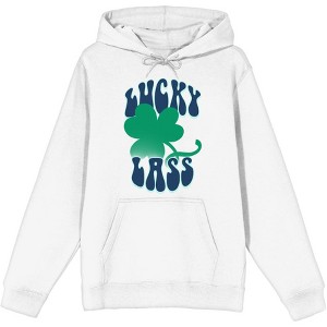 St. Patrick's Day Lucky Lass Adult Long Sleeve Hoodie - 1 of 2