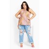 Women's Plus Size Halter Pleat Print Top - | CITY CHIC - 3 of 4