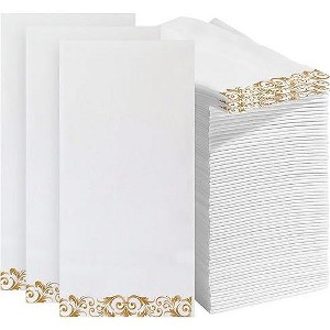 Prestee 50 Linen Feel Disposable Bathroom Napkins, White - 1 of 1