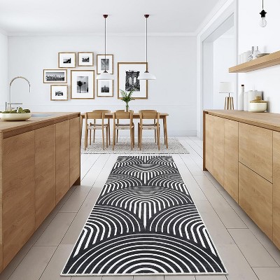 Washable Area Rug Modern Abstract Low Pile Non Slip Stain Resistant Foldable Carpet for Living Room Bedroom Study Room