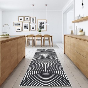 Washable Area Rug Modern Abstract Low Pile Non Slip Stain Resistant Foldable Carpet for Living Room Bedroom Study Room - 1 of 4
