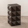 Lyngins 23.62" Vintage Side Table, Three-Dimensional Embossed Pattern Design Retro End Table, Small Coffee Table, Wooden Bedroom Nightstand - 2 of 4