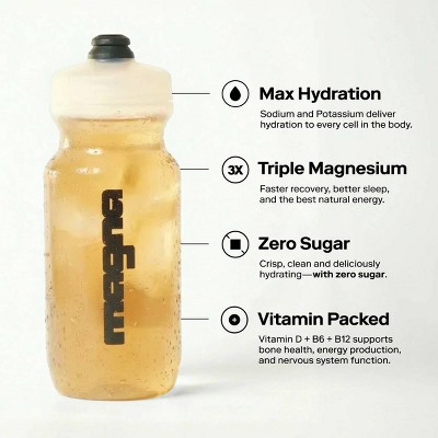 Magna Hydration Electrolyte Mix Stick Pack Dietary Supplement Vegan Powder - Apple Juice - 10ct: Magnesium 210mg, Sugar-Free, Gluten-Free, Non-GMO