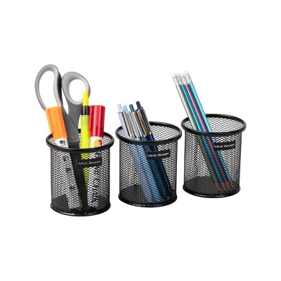 Mind Reader Mesh Paper Clip Holder Paperclip Holders Dispenser for Desk, Desk Accessories Organizer, Office Organization, Black