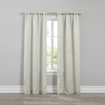 BrylaneHome Geo Stud Jacquard Rod-Pocket Panel Pair
