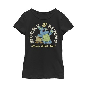 Girl's Toy Story Ducky & Bunny With It Motto T-Shirt - 1 of 3