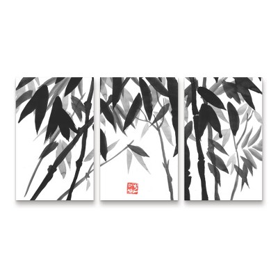 Trademark Fine Art Pechane Bamboos Forest 3 Piece Panel Set Art