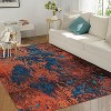 2'x6' Large Modern Abstract Rug, Machine Washable, Non-Slip, Stain Resistant, Ideal for Living Room, Dining, Office, Bedroom, Blue/Red - 2 of 4