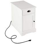 Costway Side End Table Nightstand with Charging Station Storage for Living Room Bedroom