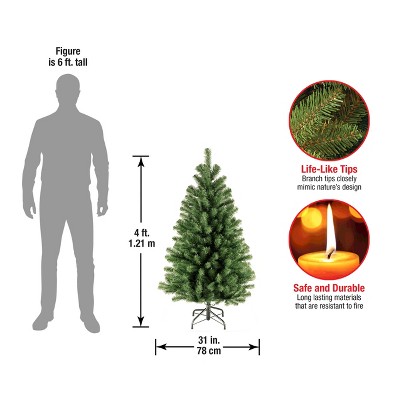 4-Foot Green Slim Spruce Artificial Christmas Tree with Metal Stand