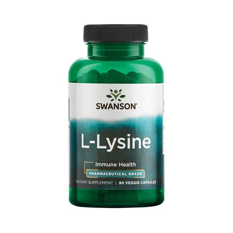 Swanson Dietary Supplements Pharmaceutical Grade L-Lysine 500 mg Veggie Capsule 90ct, 1 of 3