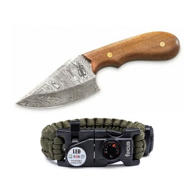 Buck n Bear Wild Skinner with Damascus Steel Blade with Pocket Sharpener 