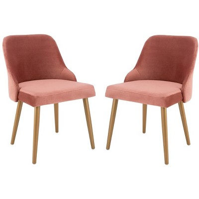 Dusty Rose Velvet Upholstered Side Chair with Gold Legs