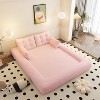 AENKYO Oversized Foldable Sofa Bed, 78.7” 3-in-1 Convertible Futon with Teddy Fabric & Fixed Frame, Space-Saving Design - 2 of 4