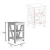 NicBex 15.7 inch High Nightstand with 3-Tier Storage Shelf,Modern Side Table with Solid Wood Frame,Bedside Table for Bedroom,Living Room,Black/White - 3 of 4
