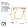 PJ Wood 5 Pack XL Oversize Tray Table for Living Room or Kitchen, Indoor TV Tray for Small Spaces and Family Gatherings, Natural Wood - 3 of 4