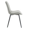 Homy Casa Set of 4 PU Leather Dining Chairs with Metal Legs for Kitchen, Dining Room, or Small Apartment, Beige - 4 of 4